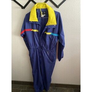 Obermeyer Blue Ski Jacket with Yellow Accents